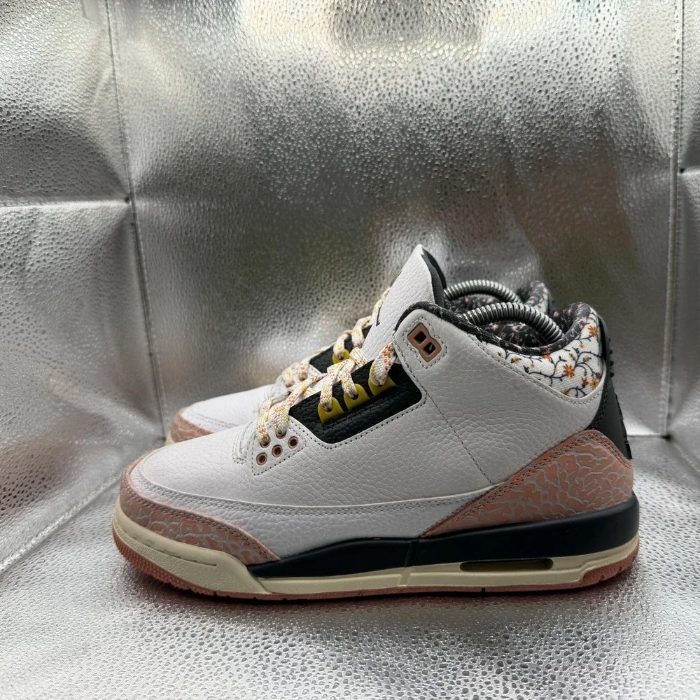 Size 6.5Y‎ Air Jordan 3 Retro Gs White Kids Lace-Up Athletic Shoes 441140-100
